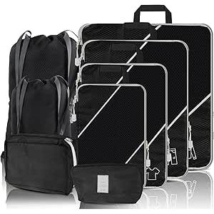 Set di 8 Organizer Valigie Compression Packing Cubes