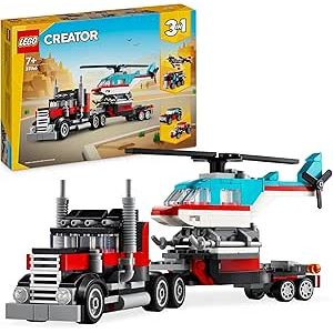 LEGO Creator 3 in 1 Autocarro con Elicottero e Dinosauro