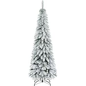 HOMCOM Albero di Natale Slim Innevato 180cm con 523 Rami