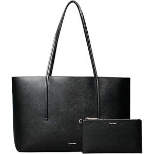 Calvin Klein Donna Borsa Tote Bag Foil Logo Nero