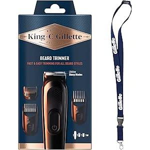 King C. Gillette Rasoio Elettrico Barba 1 Testina e 3 Pettini