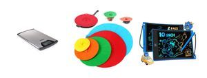 Tristar KW-2435 Bilancia da Cucina, MUSEDAY Coperchi a ventosa in silicone, 5 coperchi in silicone, TEKFUN 2Pack 10 Pollici Tavoletta Grafica Bambini, Tavoletta da Scrittura LCD