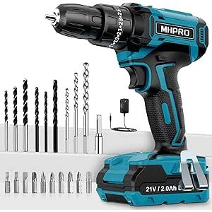 MHPRO Trapano Avvitatore Batteria 21V 2.0Ah 42N.m