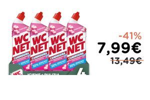 Wc Net - Candeggina Gel Profumata, 700 ml x 4 Confezioni