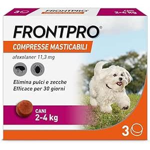 Compresse Masticabili Antiparassitarie FRONTPRO per Cani da 2-4 kg
