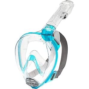 Cressi Baron Maschera Snorkeling Full Face M-L Trasparente Acquamarina