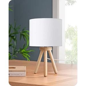 EDISHINE Lampada da Comodino in Legno