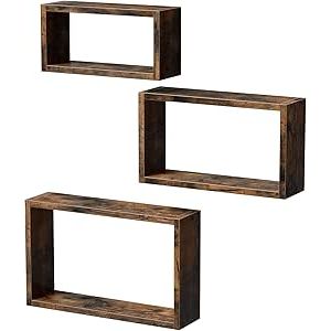 Vasagle LWS094X01 - Set di 3 mensole sospese cubiche