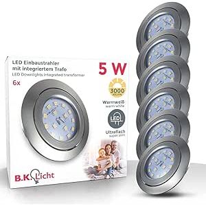 Set di 6 faretti LED da incasso orientabili B.K.Licht