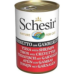 Schesir Cibo Umido per Gatti 6 Lattine da 140g Gusto Tonnetto