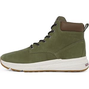 Tommy Hilfiger Uomo Stivali Bassi Light Hybrid in Pelle, Verde